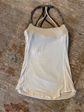 lululemon athletica white tank with black patterned straps Great condition XS